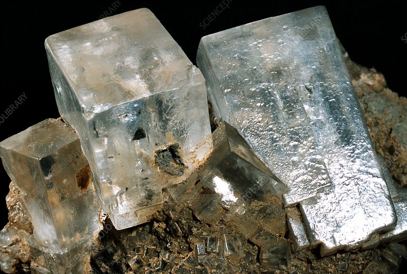 Rock salt crystals